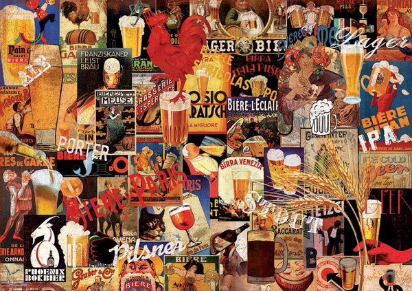Educa - Vintage Beer Collage Jigsaw Puzzle (1000 Pieces)