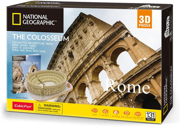Cubic Fun - National Geographic 3D Model Puzzle - The Colosseum (Rome) Jigsaw Puzzle (131 Pieces)