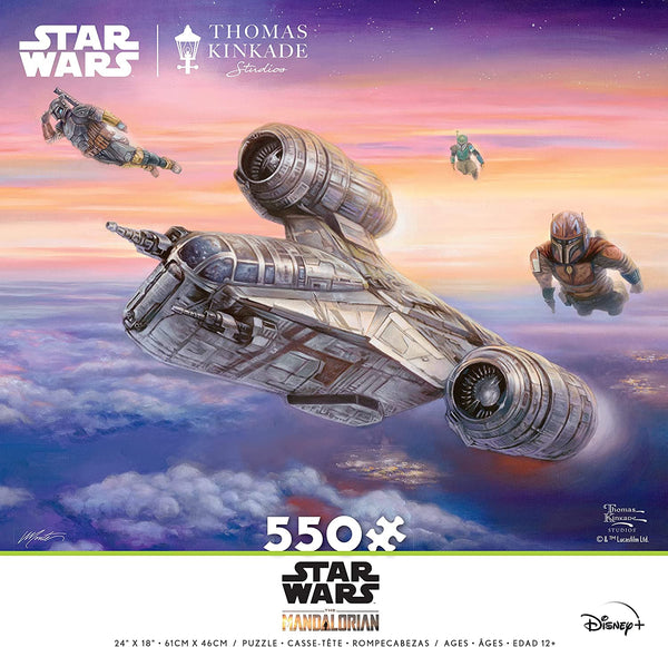Ceaco - Thomas Kinkade The Mandalorian Collection - The Escort, Star Wars Jigsaw Puzzle (550 Pieces)