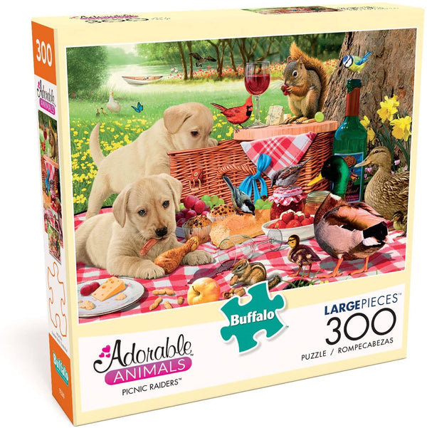 Buffalo Games - Adorable Animals - Picnic Raiders - 300 Large Piece Jigsaw Puzzle