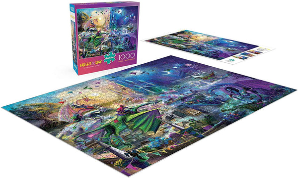 Buffalo Games - Dragon Race Into The Night - 1000 Piece Jigsaw Puzzle