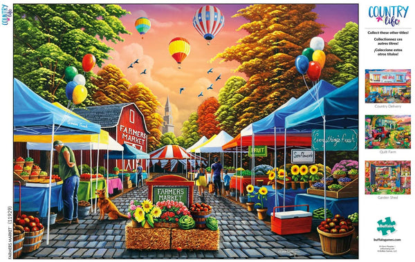 Buffalo Games - Country Life - Farmers Market - 1000 Piece Jigsaw Puzzle