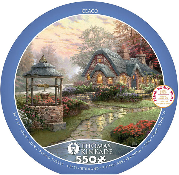 Ceaco Thomas Kinkade Make A Wish Cottage Round Puzzle - 500 Piece