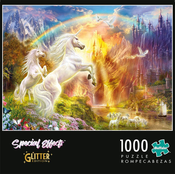 Buffalo Games - Unicorn Sunset - Glitter Edition - 1000 Piece Jigsaw Puzzle