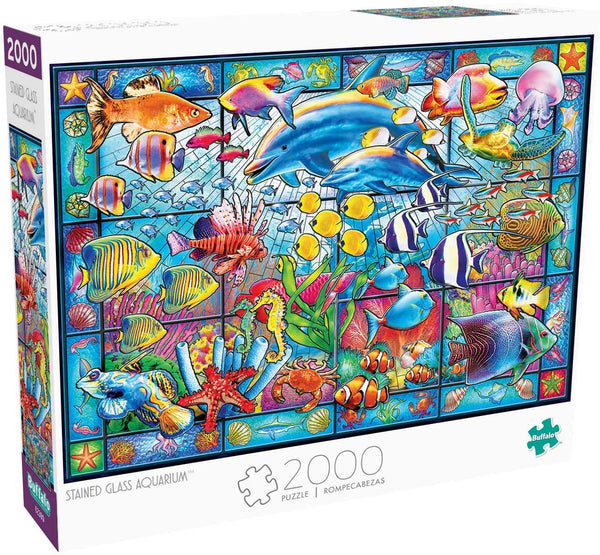 Buffalo Games - Stained Glass Aquarium - 2000 Piece Jigsaw Puzzle