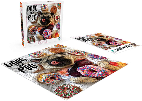 Buffalo Games - Doug The Pug - Donut Doug - 300 Large Piece Jigsaw Puzzle, Multicolor