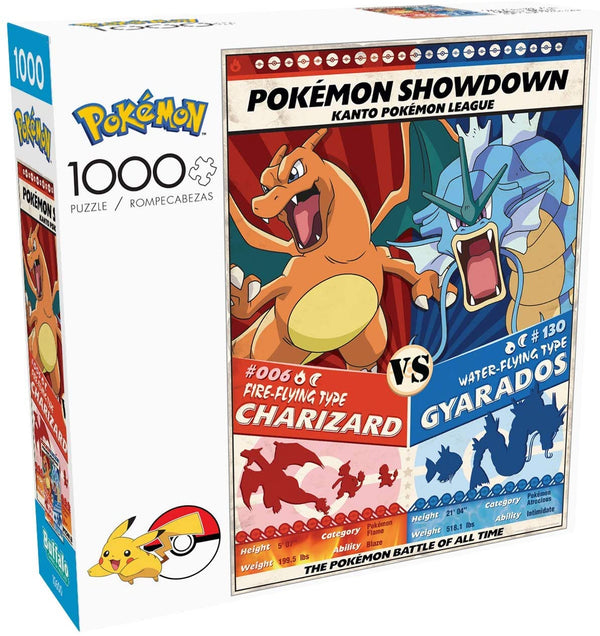 Buffalo Games - Pokemon Showdown: Charizard V. Gyarados - 1000 Piece Jigsaw Puzzle
