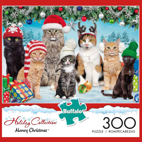Buffalo Games - Adorable Animals - Meowy Christmas - 300 Large Piece Jigsaw Puzzle