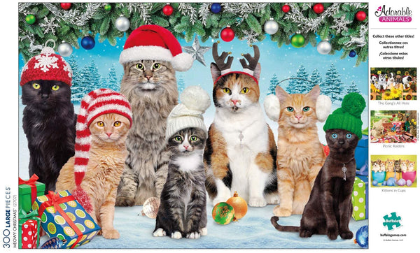 Buffalo Games - Adorable Animals - Meowy Christmas - 300 Large Piece Jigsaw Puzzle