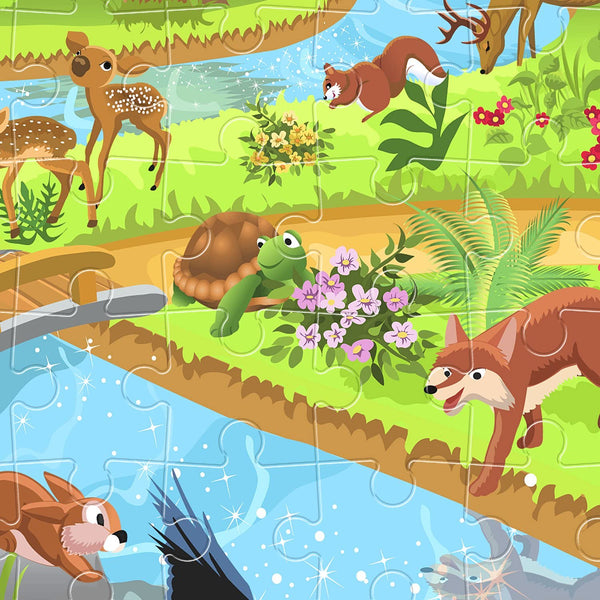 Pintoo - Animals In Forest Plastic Jigsaw Puzzle (80 Pieces)