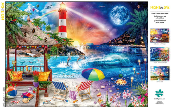 Buffalo Games - Night & Day Collection - Life's A Beach - 1000 Piece Jigsaw Puzzle