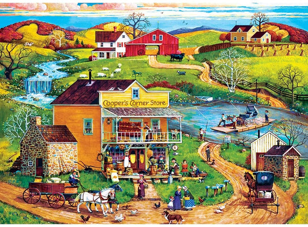 Masterpieces - Americana by Bob Pettis Cooper's Corner Ez Grip Jigsaw Puzzle (500 Pieces)