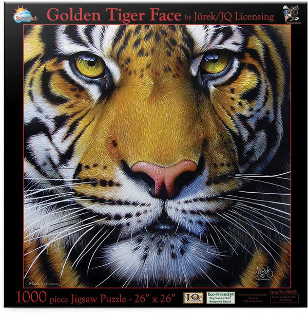 Sunsout - Golden Tiger Face Jigsaw Puzzle (1000 Pieces)