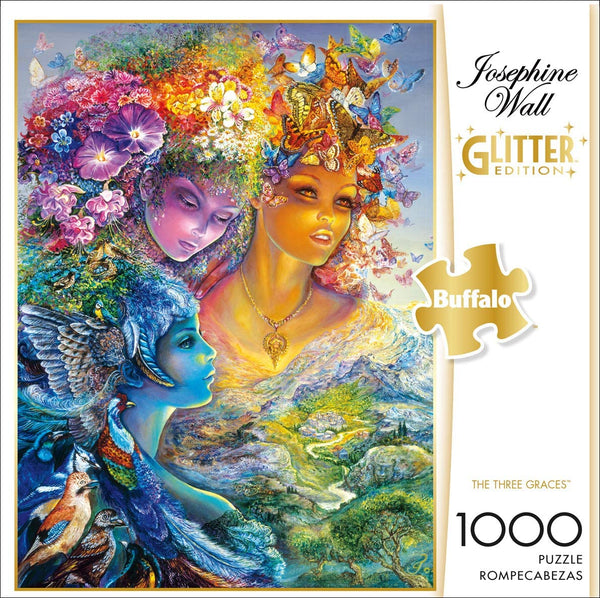 Buffalo Games The Three Graces Glitter Edition by Josephine Wall Jigsaw Puzzle (1000 Piece)