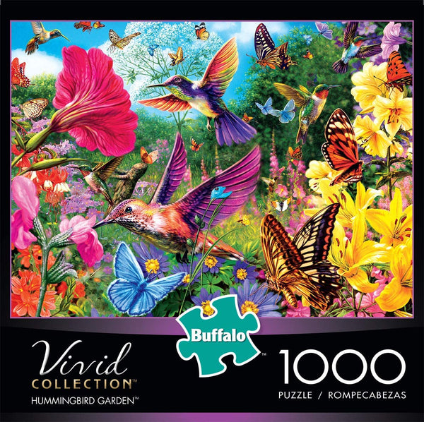 Buffalo Games - Vivid Collection - Hummingbird Garden - 1000 Piece Jigsaw Puzzle