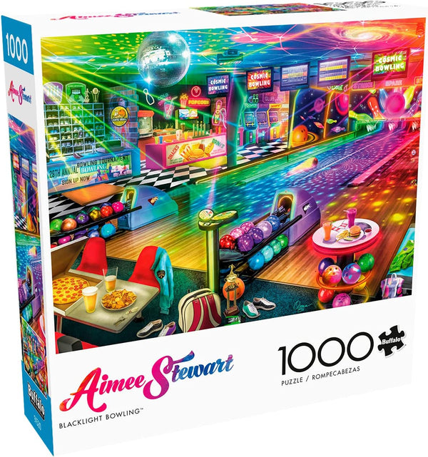 Buffalo Games - Aimee Stewart - Blacklight Bowling - 1000 Piece Jigsaw Puzzle,Multicolour