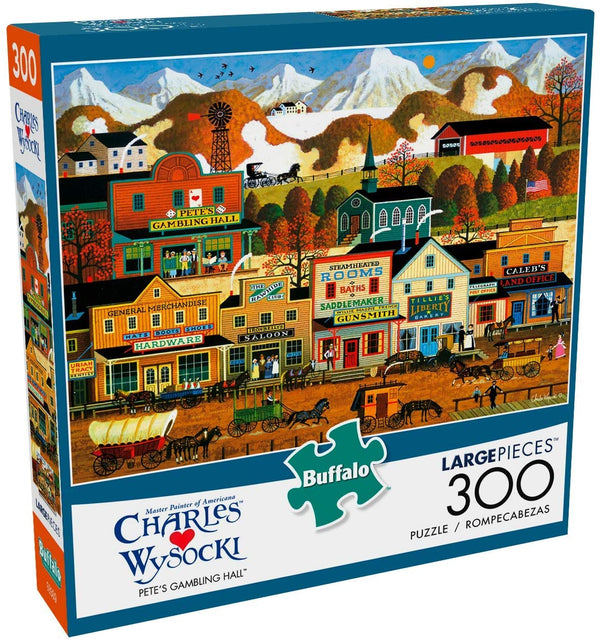Buffalo Games - Charles Wysocki - Pete's Gambling Hall - 300 Large Piece Jigsaw Puzzle