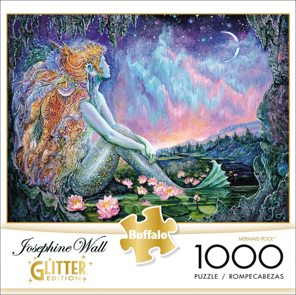 Buffalo Games - Flights of Fantasy - Mermaid Pool (Glitter Edition) by Josephine Wall Jigsaw Puzzle (1000 Pieces)