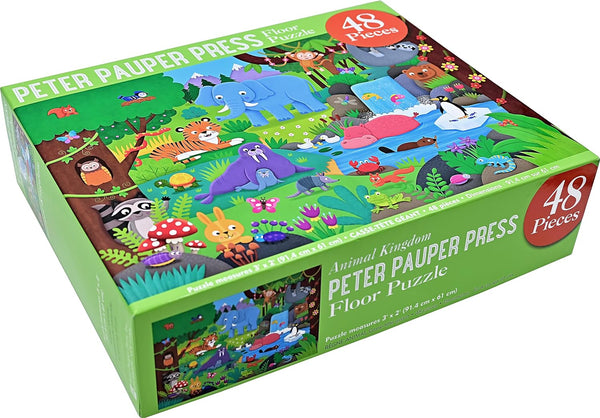 Peter Pauper Press - Animal Kingdom Floor Puzzle Jigsaw Puzzle (48 Pieces)