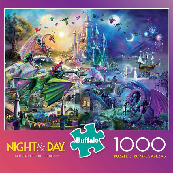 Buffalo Games - Dragon Race Into The Night - 1000 Piece Jigsaw Puzzle
