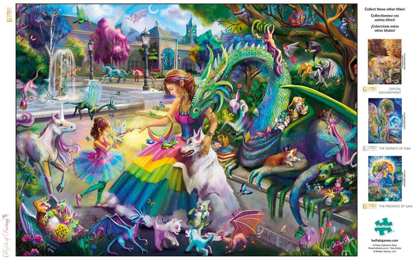 Buffalo Games - Josephine Wall - Dragon's Garden - Glitter 1000 Piece Jigsaw Puzzle