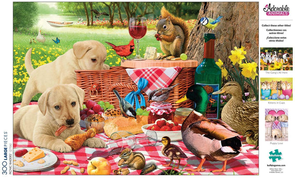 Buffalo Games - Adorable Animals - Picnic Raiders - 300 Large Piece Jigsaw Puzzle