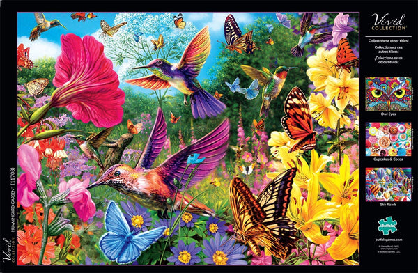 Buffalo Games - Vivid Collection - Hummingbird Garden - 1000 Piece Jigsaw Puzzle