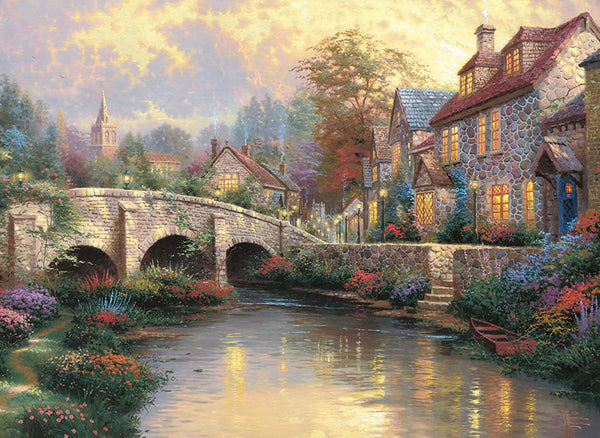 Schmidt - Thomas Kinkade - Cobblestone Brooke Jigsaw Puzzle (1000 Pieces)