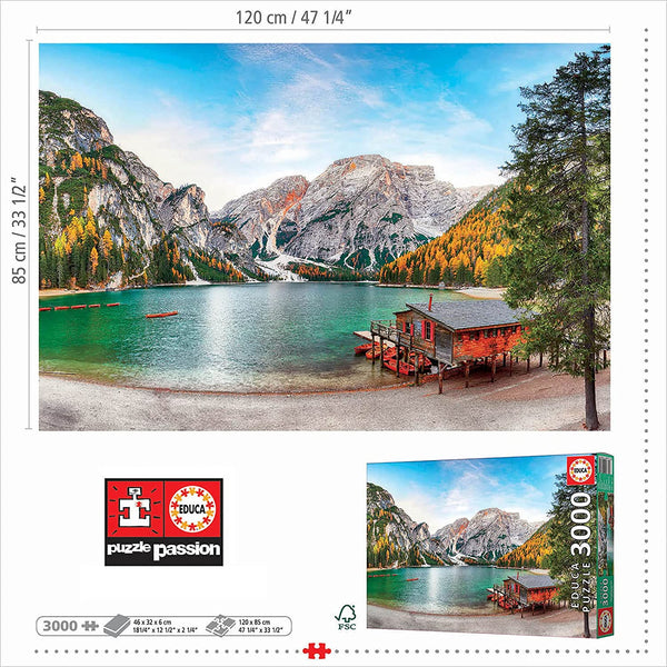Educa - Braies Lake At Autumn Jigsaw Puzzle (3000 Pieces)