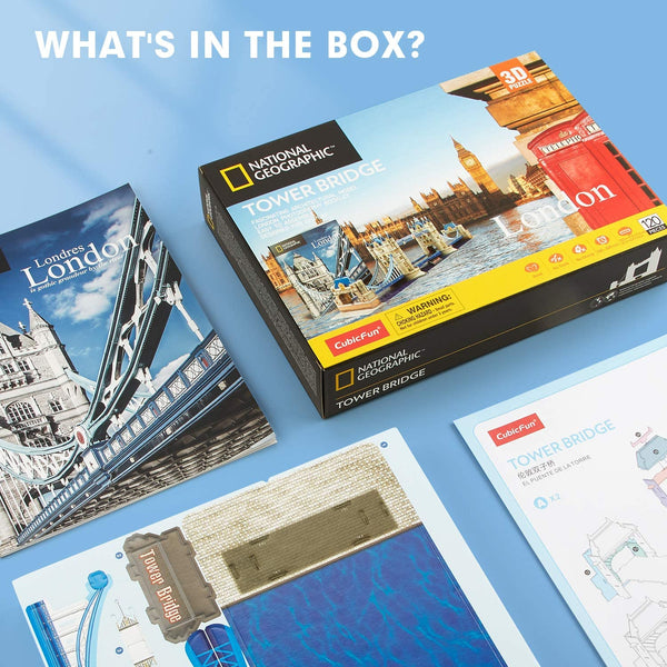 Cubic Fun - National Geographic 3D Puzzle - Tower Bridge (London) Jigsaw Puzzle (120 Pieces)