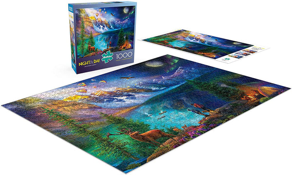 Buffalo Games - Night & Day Collection - Lake Moraine Journey - 1000 Piece Jigsaw Puzzle
