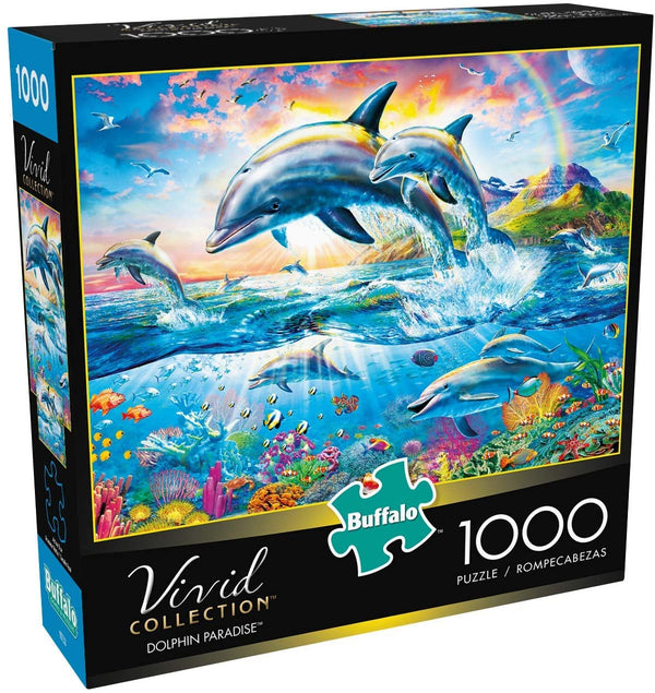Buffalo Games - Vivid Collection - Dolphin Paradise - 1000 Piece Jigsaw Puzzle
