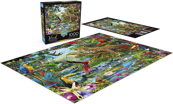 Buffalo Games - Vivid Collection - Leopard Jungle - 1000 Piece Jigsaw Puzzle