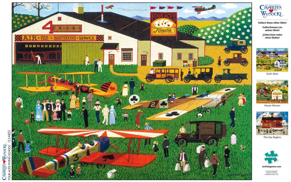 Buffalo Games - Charles Wysocki - Four Aces Flying School - 1000 Piece Jigsaw Puzzle