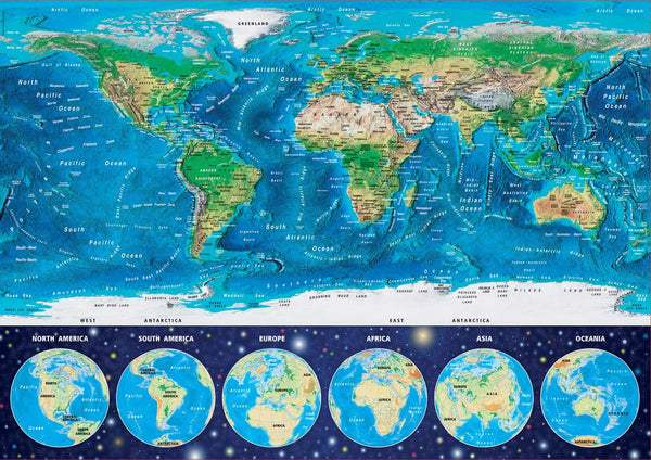 Educa - Neon World Map Jigsaw Puzzle (1000 Pieces)
