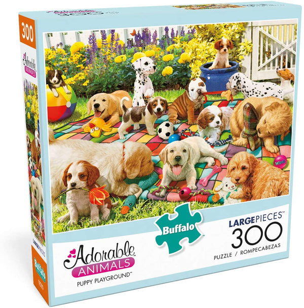 Buffalo Games - Adorable Animals - Puppy Playground - 300 Large Piece Jigsaw Puzzle
