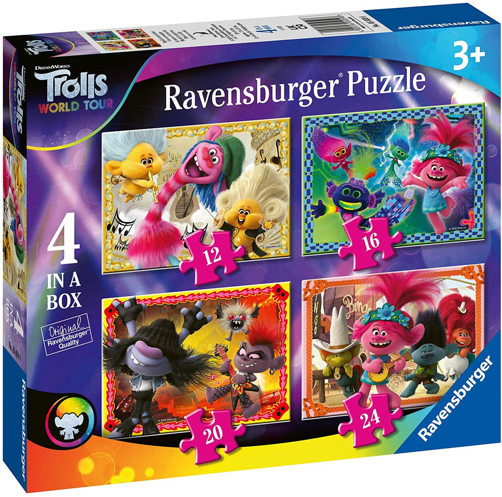 Ravensburger - Trolls 2 World Tour, 4 in a Box (12, 16, 20, 24pc) Jigsaw  Puzzles 5059