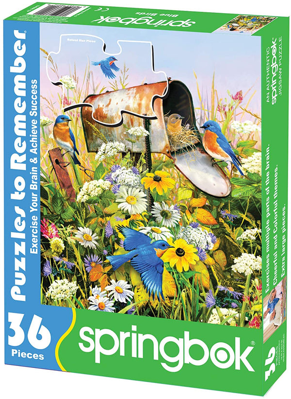 Springbok Puzzles - Blue Birds - 36 Piece Jigsaw Puzzle - Large 23.5