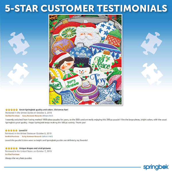 Springbok Puzzles - Christmas Ornament Cookies - 500 Piece Jigsaw Puzzle - 23.5