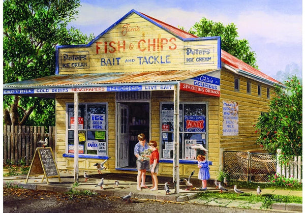 Blue Opal - Fish & Chips by Gordon Hanley Jigsaw Puzzle (1000 Pieces)