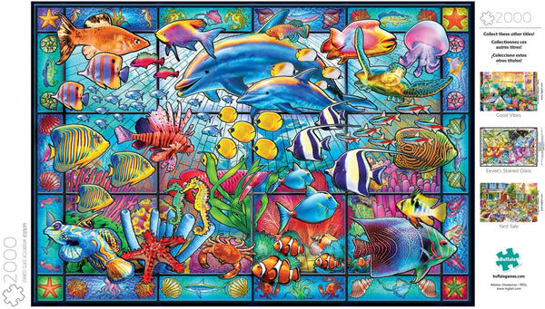 Buffalo Games - Stained Glass Aquarium - 2000 Piece Jigsaw Puzzle
