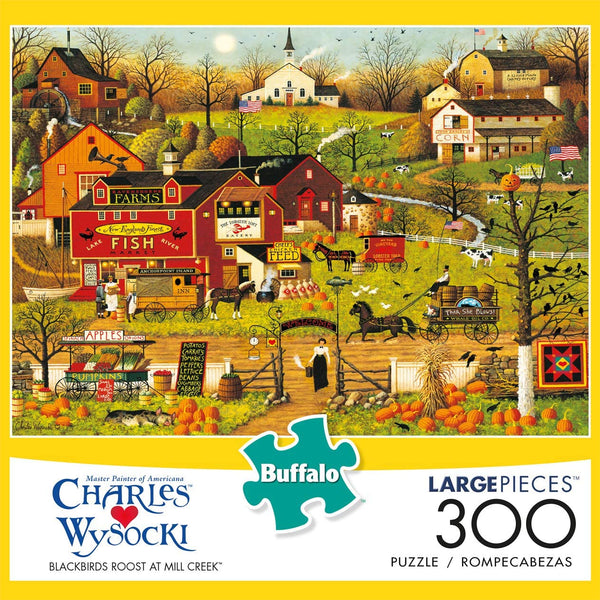 Buffalo Games - Charles Wysocki - Blackbirds Roost at Mill Creek - 300 Large Piece Jigsaw Puzzle