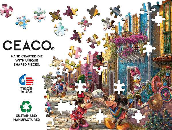 Ceaco - Thomas Kinkade - Disney Dreams Collection - Mickey and Minnie in Mexico - 2000 Piece Jigsaw Puzzle, Multicolor (3504-4)