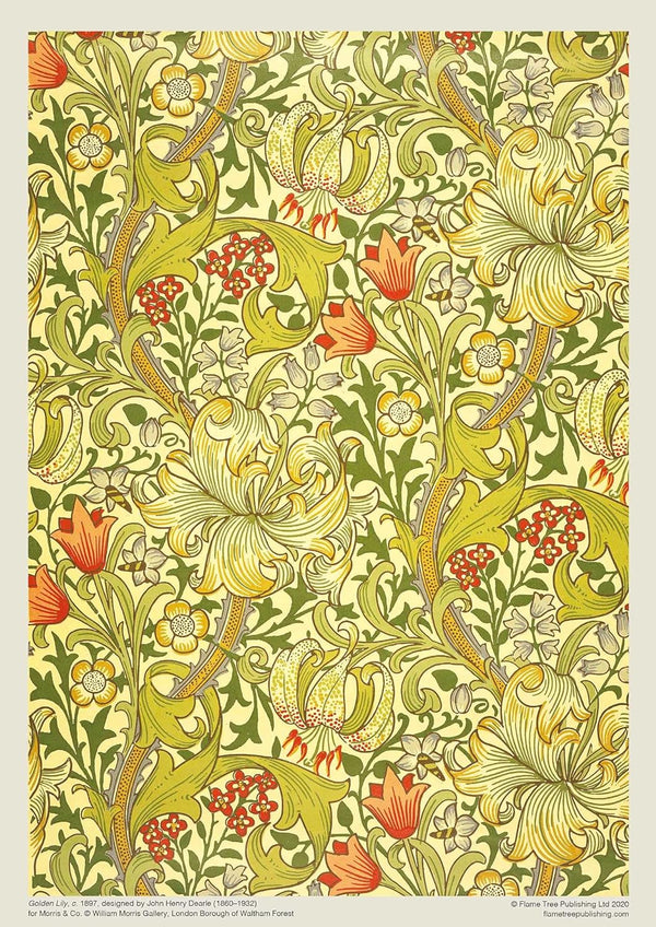 Flame Tree Studio - Golden Lily by William Morris Jigsaw Puzzle (1000 Pieces)