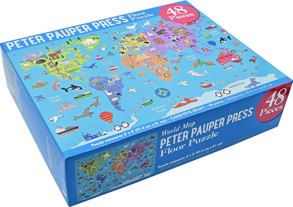Peter Pauper Press - World Map Floor Puzzle Jigsaw Puzzle (48 Pieces)