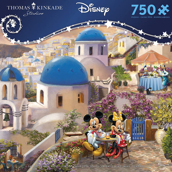 Ceaco - Thomas Kinkade - Disney Dreams Collection - Mickey and Minnie in Greece - 750 Piece Jigsaw Puzzle
