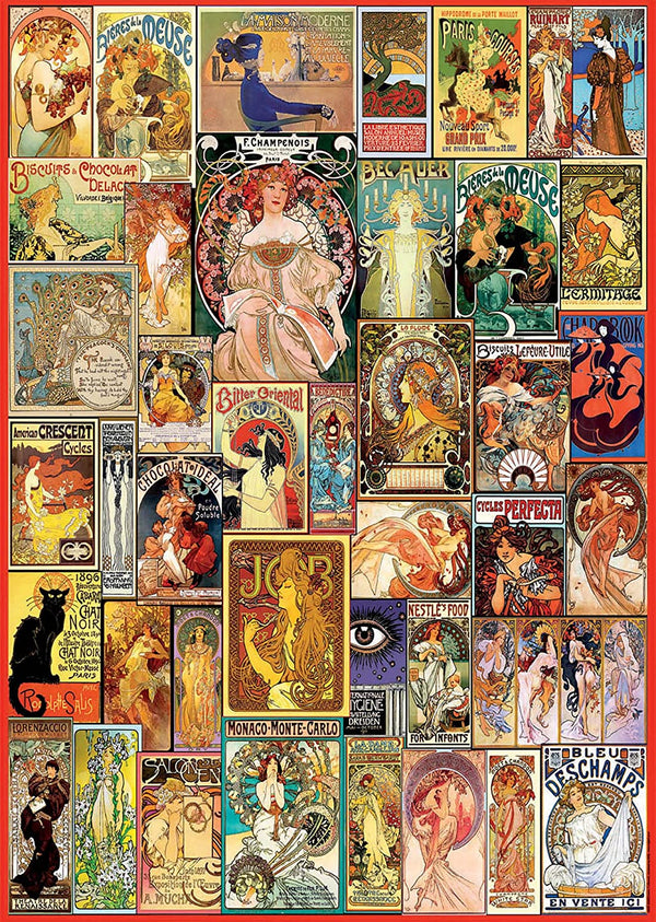 Educa - Art Nouveau Poster Collage Jigsaw Puzzle (1000 Pieces)