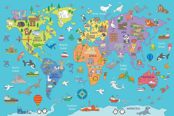 Peter Pauper Press - World Map Floor Puzzle Jigsaw Puzzle (48 Pieces)