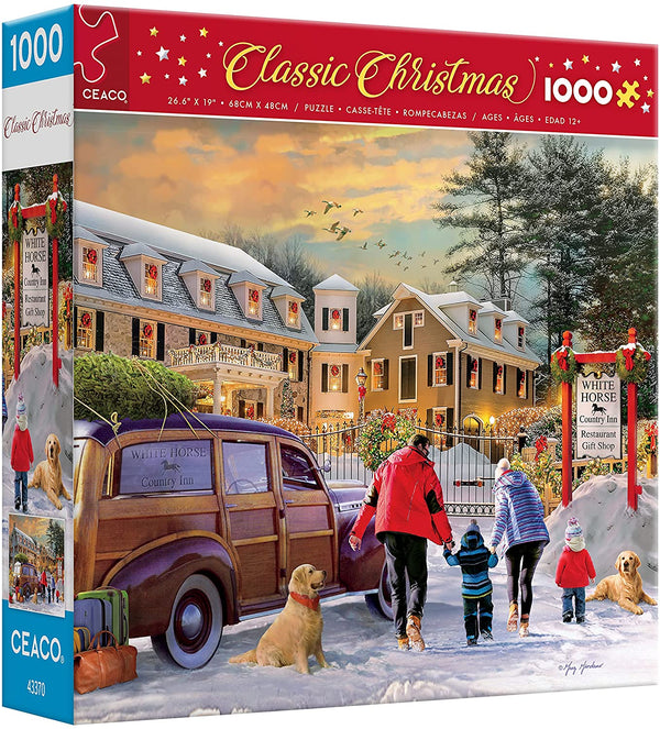 Ceaco - Classic Christmas - White Horse Inn Jigsaw Puzzle (1000 Pieces)