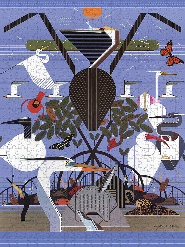 Pomegranate - Coastal Creatures by Charley Harper Jigsaw Puzzle (500 Pieces)